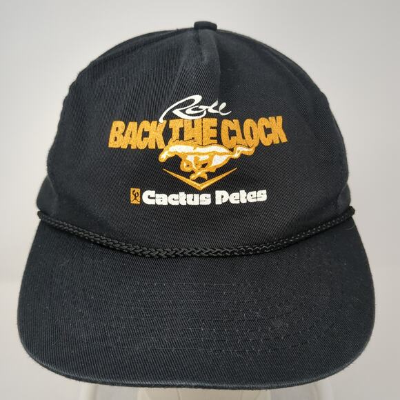 Back The Clock Cactus Petes Snapback 5 Panel Cap Black One Size Rope Mohr's - Picture 2 of 10